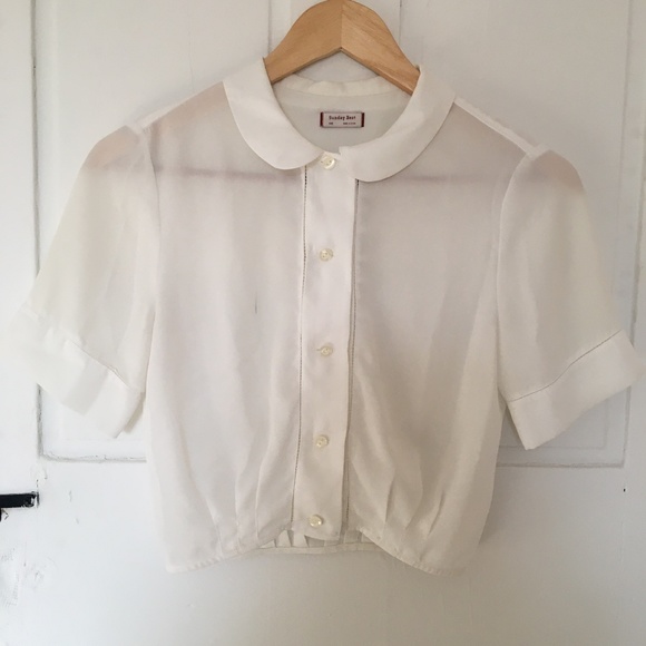 Sunday Best Tops - Aritzia Cropped Peter Pan Collar Blouse